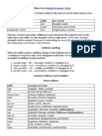 Suffixes From English Grammar Today