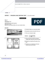 Test 1: Paper 1 Reading and Writing Test