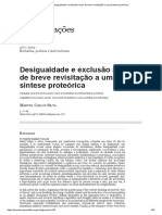 Desigualdade e Exclusão Social - de Breve Revisitação A Uma Síntese Proteórica