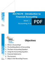 ACCT6174 - Introduction To Financial Accounting: Week 1 Accounting in Action