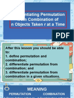 Differentiating Permutation From Combination of N Objects Taken R at A Time