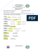 Learning Task 2: Identify The Meaning of The Words With Prefixes Below. Color The Correct Answer With Color Green