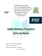 Análisis Histórico y Textual de Efesios - WISTON MORALES