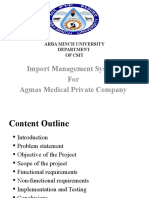 Import Management System For Agmas Medical Private Company: Arba Minch University Department of Csit