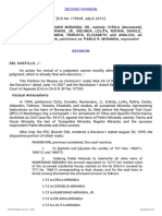 Petitioners Vs Vs Respondent: Second Division