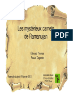 Les Mystérieux Carnetsde Ramanujan - EdThomas-26janv2012