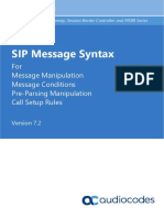 Sip Message Manipulation Syntax Reference Guide Ver 72