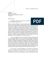 Carta Al Ministro de Cultura