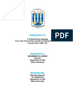 Assignment On:: C Programming Language Course Code: CSEC 122