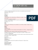 Quiz#1 For 1A (NCM 100 1A) : Points