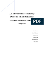 5 Las Intervenciones, Consultoria y Desarrollo Del Talento Humano