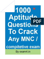 1000 Aptitude Questions To Crack MNC & Competitive Exams