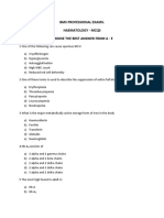 Bms Professional Exams. Haematology - Mcqs Choose The Best Answer From A - E