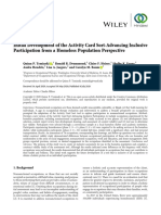 Research Article Initial Development of The Activity Card Sort-Advancing Inclusive Participation From A Homeless Population Perspective