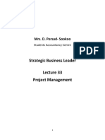 Strategic Business Leader Project Management: Mrs. D. Persad-Sookoo