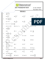 Neet Weekend Test: Physics