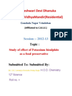 Potassium Bisulphite As A Food Preservative