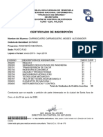 Certificado de Inscripción