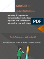 Module III - Self Esteem & Effectiveness