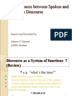 Differences Between Oral and Written Discourse