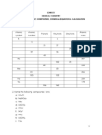 CHM131 General Chemistry Tutorial 2: Element, Compounds, Chemical Equation & Calculation