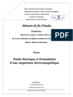 Etude Théorique Et Formulation D'une Suspension Électromagnétique