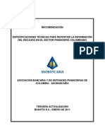 Especificaciones Técnicas para Reportar La Información Del Recaudo en El Sector Financiero Colombiano