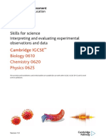 Skills For Science: Cambridge IGCSE Biology 0610 Chemistry 0620 Physics 0625