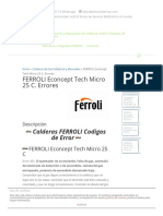 FERROLI Econcept Tech Micro 25 C. Errores - Mantenimiento y Reparación de Calderas - ALECO Sistemas de Verificación