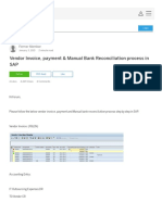 Vendor Invoice Payment Manual Bank Reconciliation Process in Sap