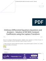 Ordinary Differential Equations Multiple Choice Questions and Answers - Sanfoundry