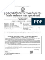 Ys%, XLD M Dka S%L Iudcjd Ckrcfha .Eiü M %H: The Gazette of The Democratic Socialist Republic of Sri Lanka