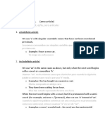 ARTICLES: A, An, The, (Zero Article) : Artículos: Un/a, Un@, El/la, Cero Artículo