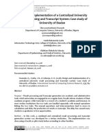 Design and Implementation of A Centralized University Result Processing and TranscriptSystem Case Study of University of Ibadan