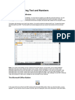 Lesson 1: Entering Text and Numbers: The Microsoft Excel Window