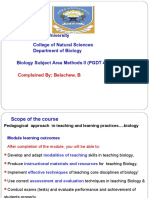 Jimma University College of Natural Sciences Department of Biology Biology Subject Area Methods II (PGDT 432)