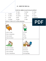 15 - Minute Test (1) : Exercise 1. Find The Word Which Has A Different Sound in The Part Underlined