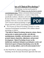 Assignment of Clinical Psychology