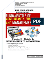 Senior High School Department: Quarter 3 - Module 1: Introduction To Accounting