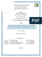 Optimisation de Récupération de GPL Par Recyclage