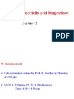 PH108 - Electricity and Magnetism: Lecture - 2