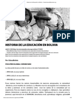 Historia de La Educación en Bolivia