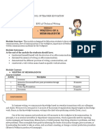 Writing of A Memorandum: School of Teacher Education