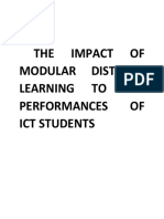 The Impact of Modular Distance Learning To The Performances of ICT Students