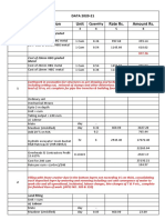 Sno Description Unit Rate Rs. Amount RS.: Data 2020-21 Quantity