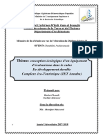 Conception Écologique D'un Équipement D'écotourisme Dans Le Cadre de Développement Durable