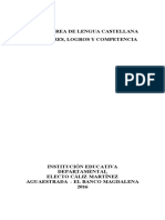 Plan de Area de Lengua Castellana Estándares, Logros Y Competencia