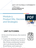 PHME311 - Week 2 - Day 2 - Module 5 Product Mix, Decision and Strategies