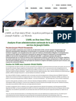 L'ANR, Un État Dans L'etat: La Police Politique Au Service de Joseph Kabila - JJ Wondo