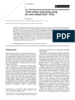 Study On Biodiesel From Cotton Seed Oil by Using Heterogeneous Super Acid Catalyst So /zro